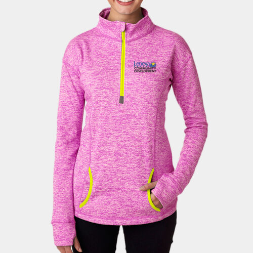 J America cosmic Fleece Hooded Sweatshirt Women's - Ladies' Cosmic Fleece Quarter-Zip Thumbnail